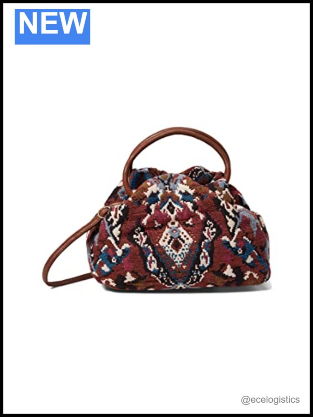 HOBO Leather Hobo Handbag with Cotton Lining and Magnetic Closure